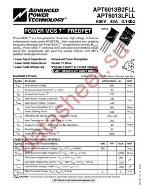 APT6013B2FLLG datasheet  